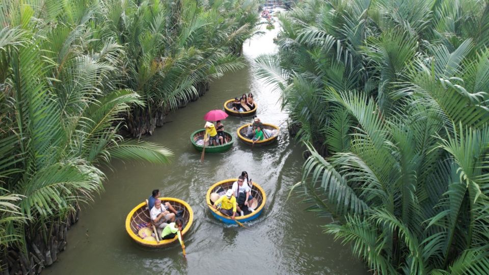 BUFFALO RIDING -BASKET BOAT & BIKE TOUR-HOI AN - Bamboo basket boats through coconut palms: fun, scenic, and sometimes a bit touristy