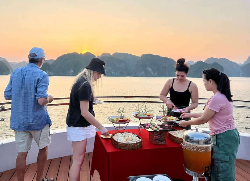 Cat Ba Island: Lan Ha Bay Full-Day with Luxury Cruise - Lunch on board, break time, and when to grab your spot on deck