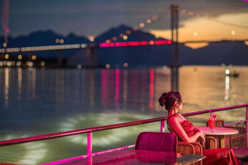 Da Nang: Poseidon Cruise with Dinner and Dragon Bridge Show - Entertainment that changes pace: Apsara, Timber, then DJ energy
