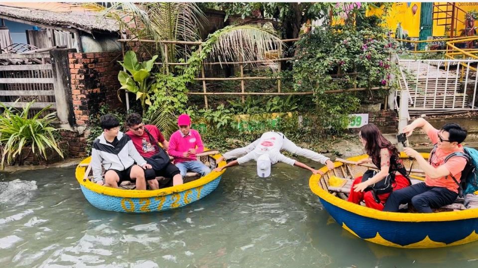Experience Bamboo Basket Boat on Coconut village w Locals - The Show on Water: spins, net throwing, songs, and crabs