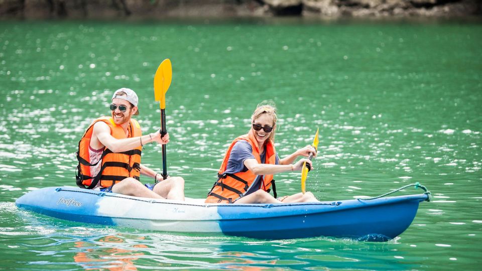 From Hanoi: Halong Bay 1 Day Trip Visit Cave, Island, Kayak - Luon Grotto kayak (or bamboo boat): calm water, tight places
