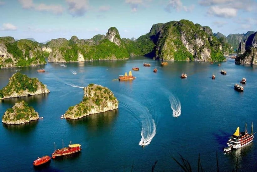 From Hanoi: Halong bay Luxury tour on 5 star cruise - Boarding at Tuan Chau: Welcome Drink, English Guide, and Onboard Comfort